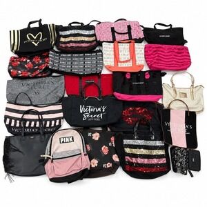 Victoria's Secret Y2K PINK Vintage Duffel/Travel Gym Bag Bundle Of 21 Bags